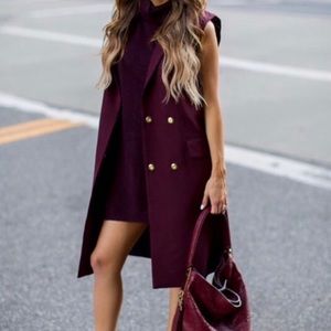 Topshop Burgundy Vest